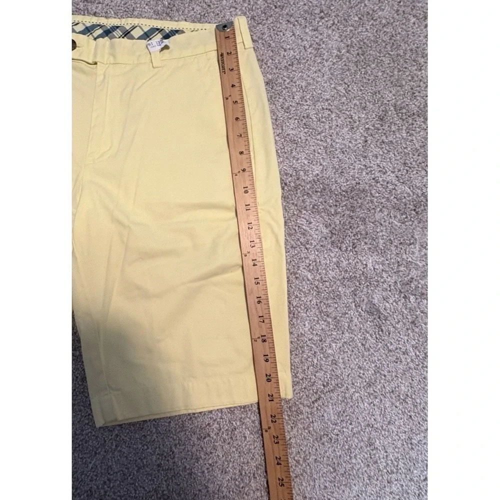 Brooks Brothers Bermuda Shorts Chino Flat‎ Front Mens W 33 Yellow Casual Cotton